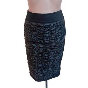 Vintage Y2K Infinitif Ruched Pencil Skirt Corporate Goth Cocktail Party 40/M‎